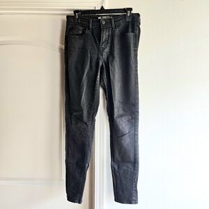 Levi's Hi Rise Skinny Size 28 Grey Black Zipper Fly